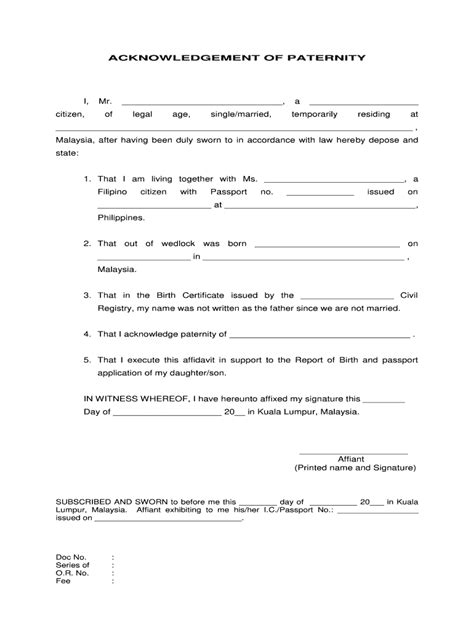 affidavit of paternity philippines.